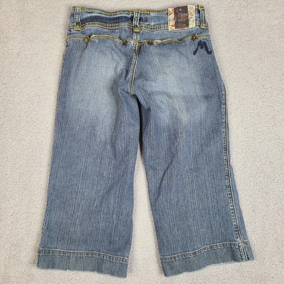 Vintage Marlow‎ Jeans Crop Size 5 Blue Japanese Denim Cotton Blend Snap Button - Picture 8 of 16